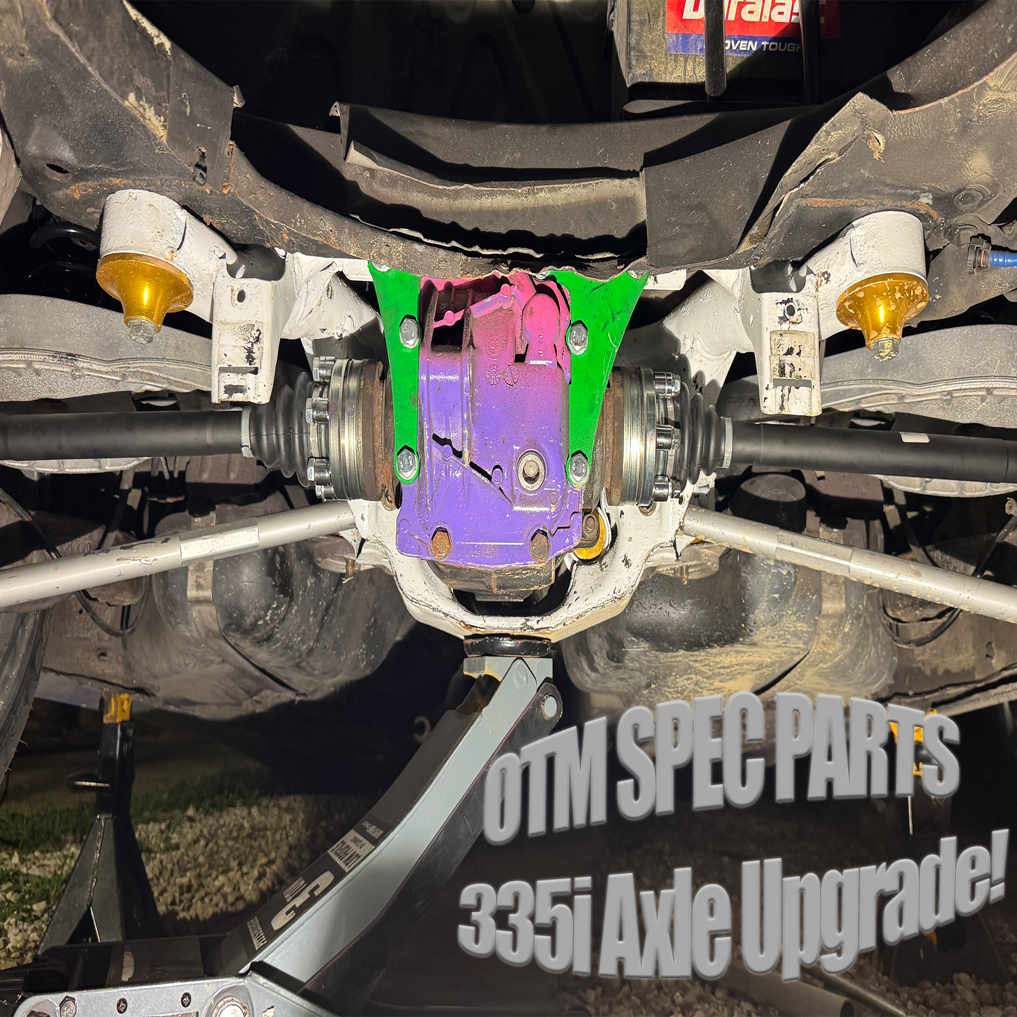 OTM 335i axle upgrade installed on BMW E46 drift car